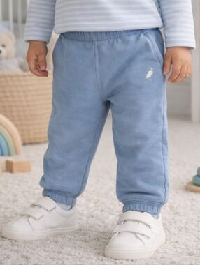 The Beaufort Bonnet Company TBBC Blue Knit Jogger Pants 2T Pima Cotton
